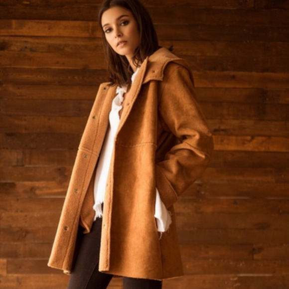 Anthropologie Jackets & Blazers - ⭐️NEW Anthro Moon River Suede Coat With Shearling